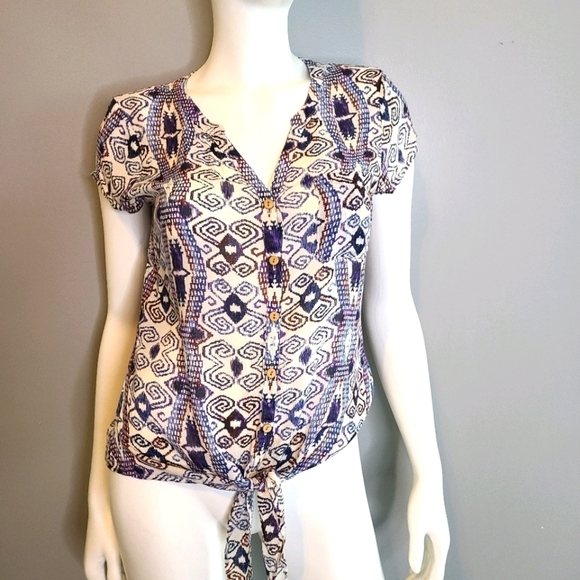 LUCKY BRAND Tie Front Top sz Small - Picture 5 of 12
